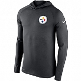 Men's Pittsburgh Steelers Nike Charcoal Stadium Touch Hooded Performance Long Sleeve T-Shirt,baseball caps,new era cap wholesale,wholesale hats